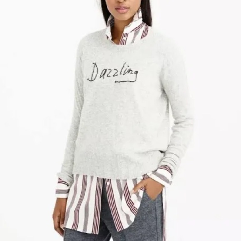 J Crew Hugo Guinness dazzling sweater crew neck sz L